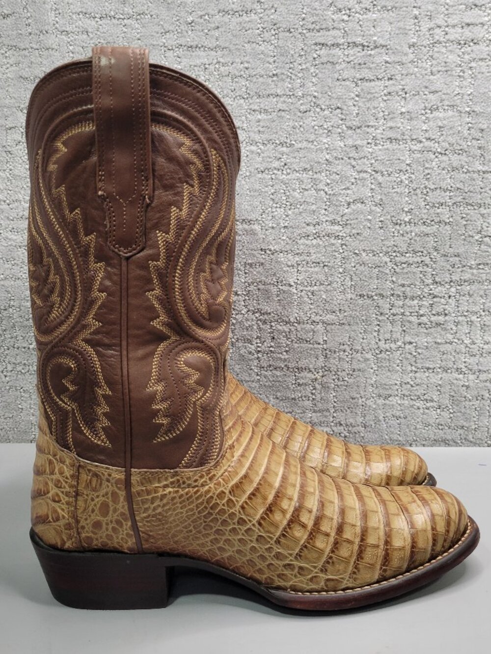 Tecovas the William Men's Size US 8.5D Pecan Caiman Cowboy Boots - Picture 3 of 13